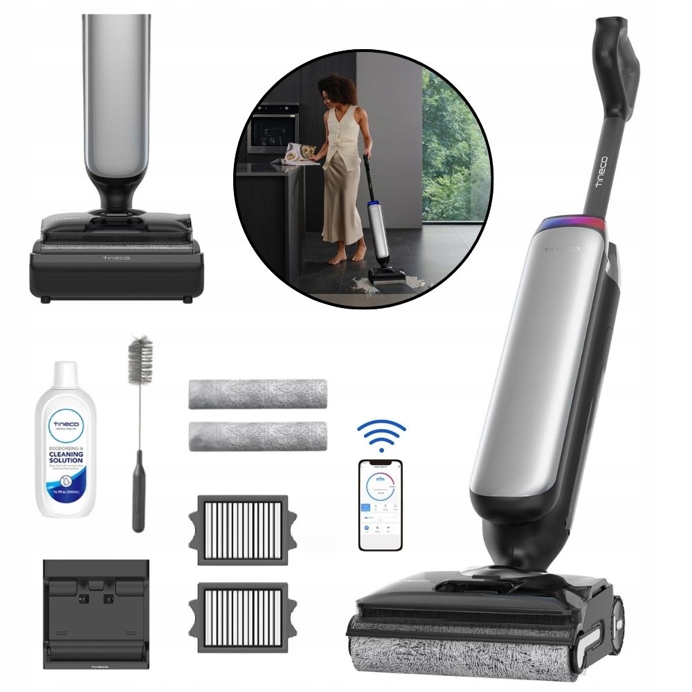 Tyčový vysavač Tineco Floor One S9 Artist Premium stříbrný systém DualBlo