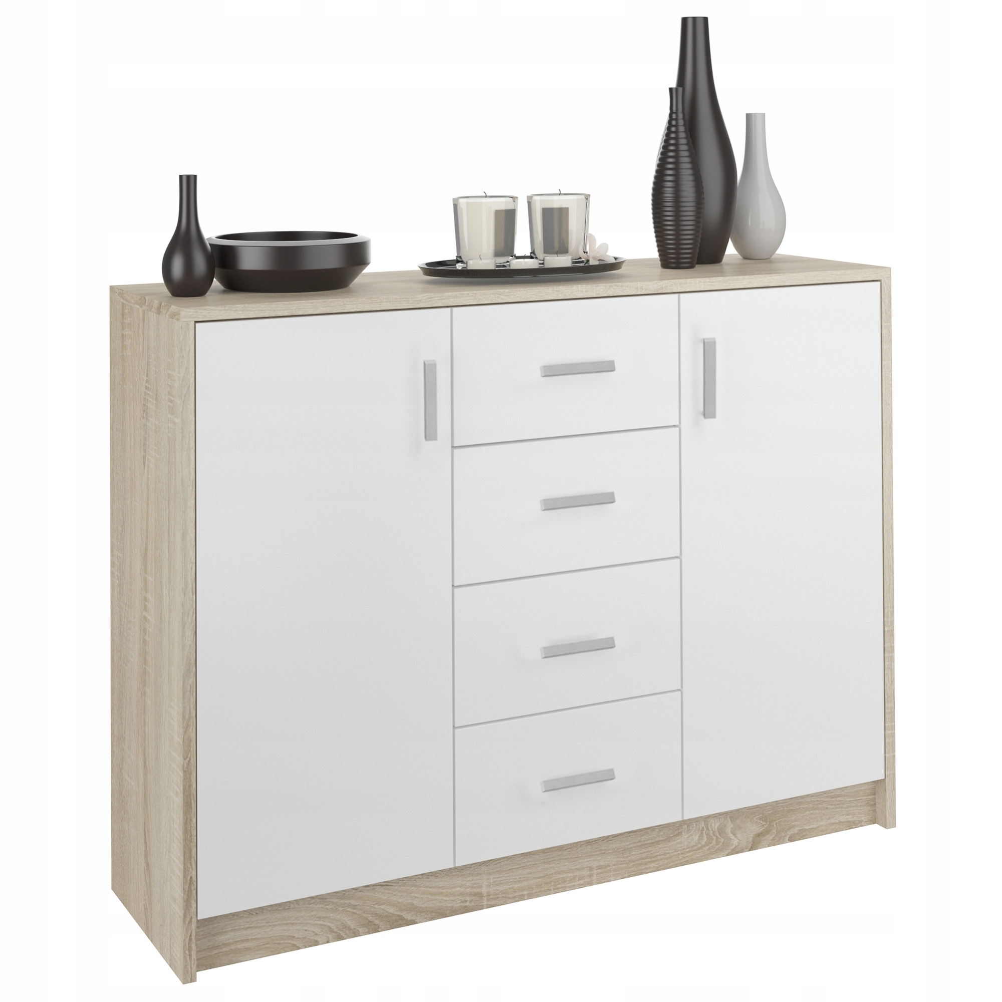 Komoda 110 CM Skříňka 4 Zásuvky Sonoma MIX U1