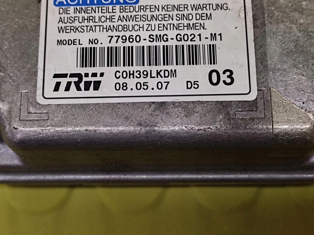 HONDA CIVIC VIII UFO modulo SENSOR airbag 77960SMGG021M1