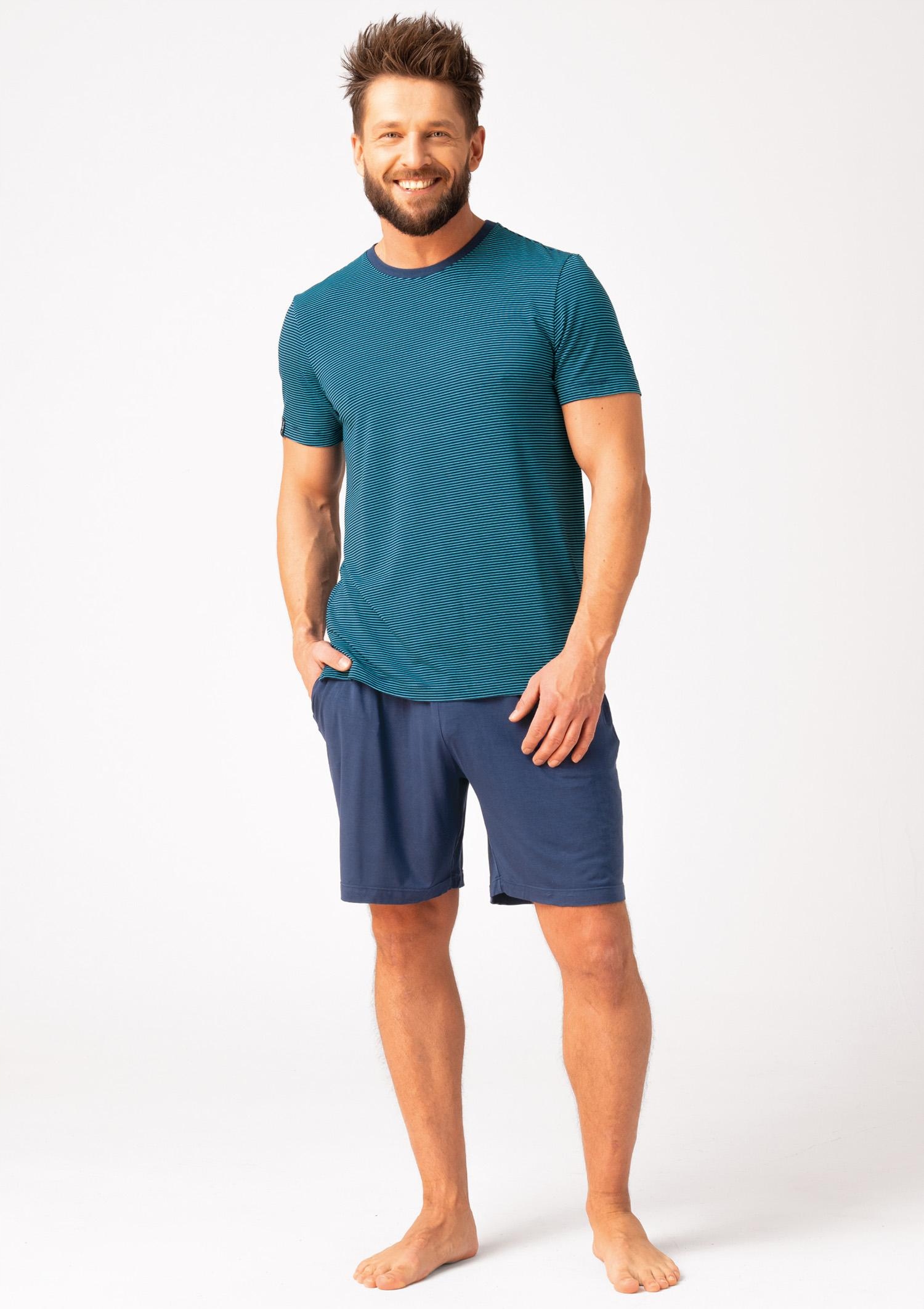 Pánské bambusové pyžamo s krátkým rukávem a kraťasy Key Mns 320 M