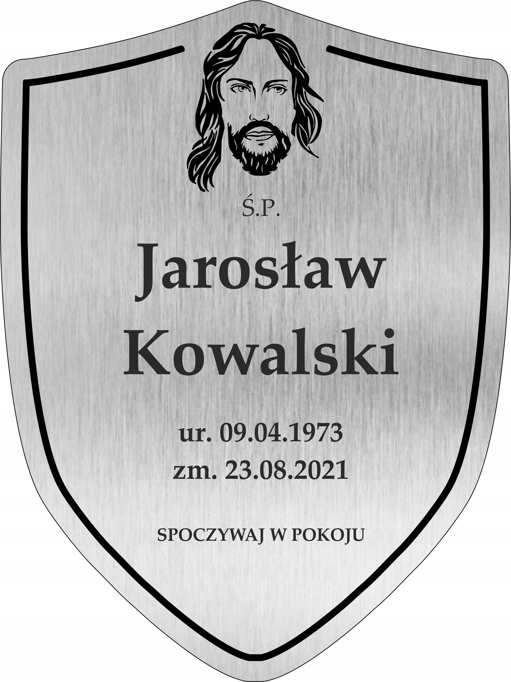 

Tablica nagrobna tabliczka na Krzyż Grób Śp 20x15