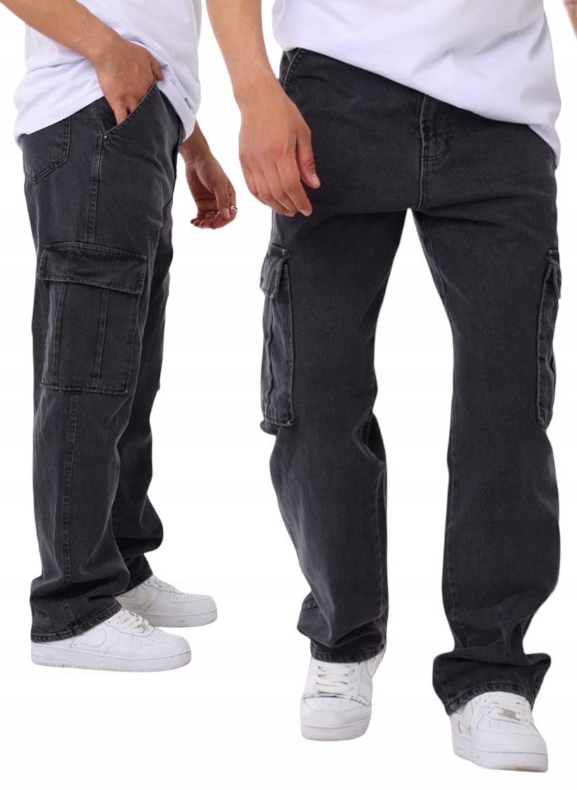 Pánské Džínové Kalhoty Cargo Baggy 32/32 pas 86 cm
