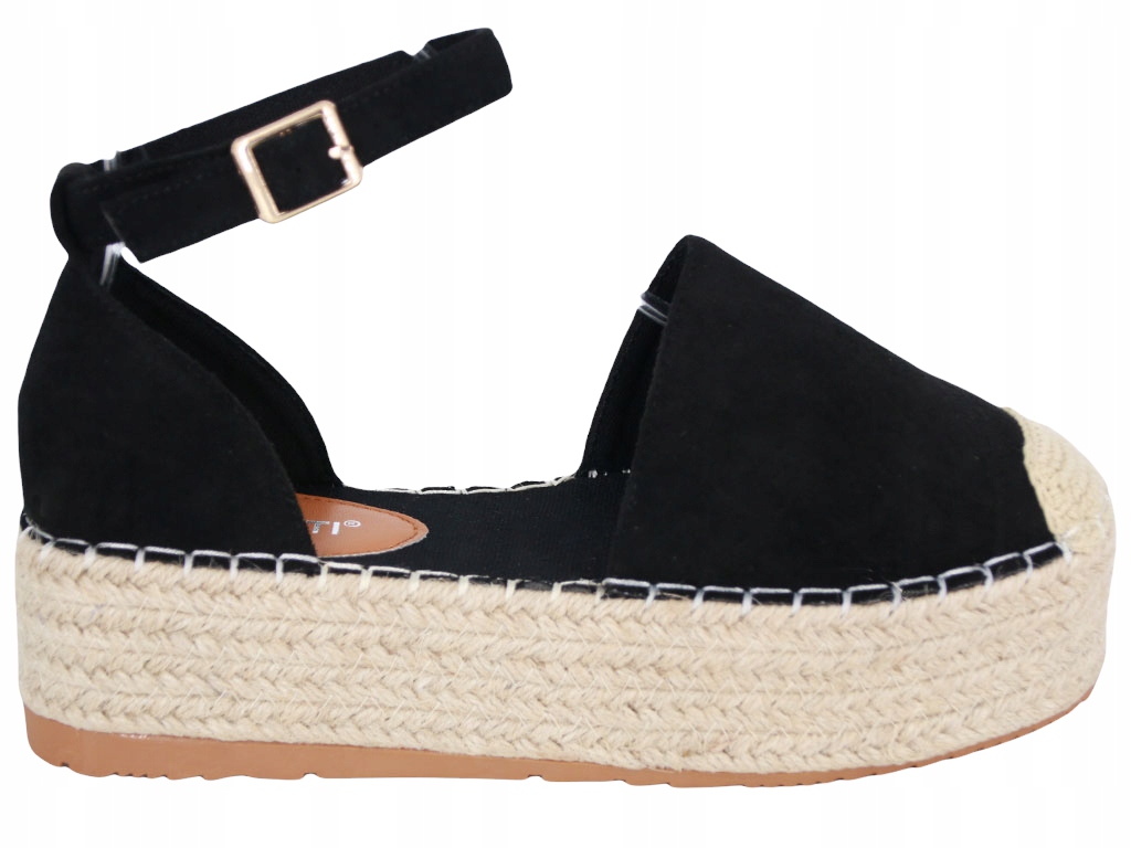 

Espadryle Na Platformie Sandały Czarne F3ZA159 37