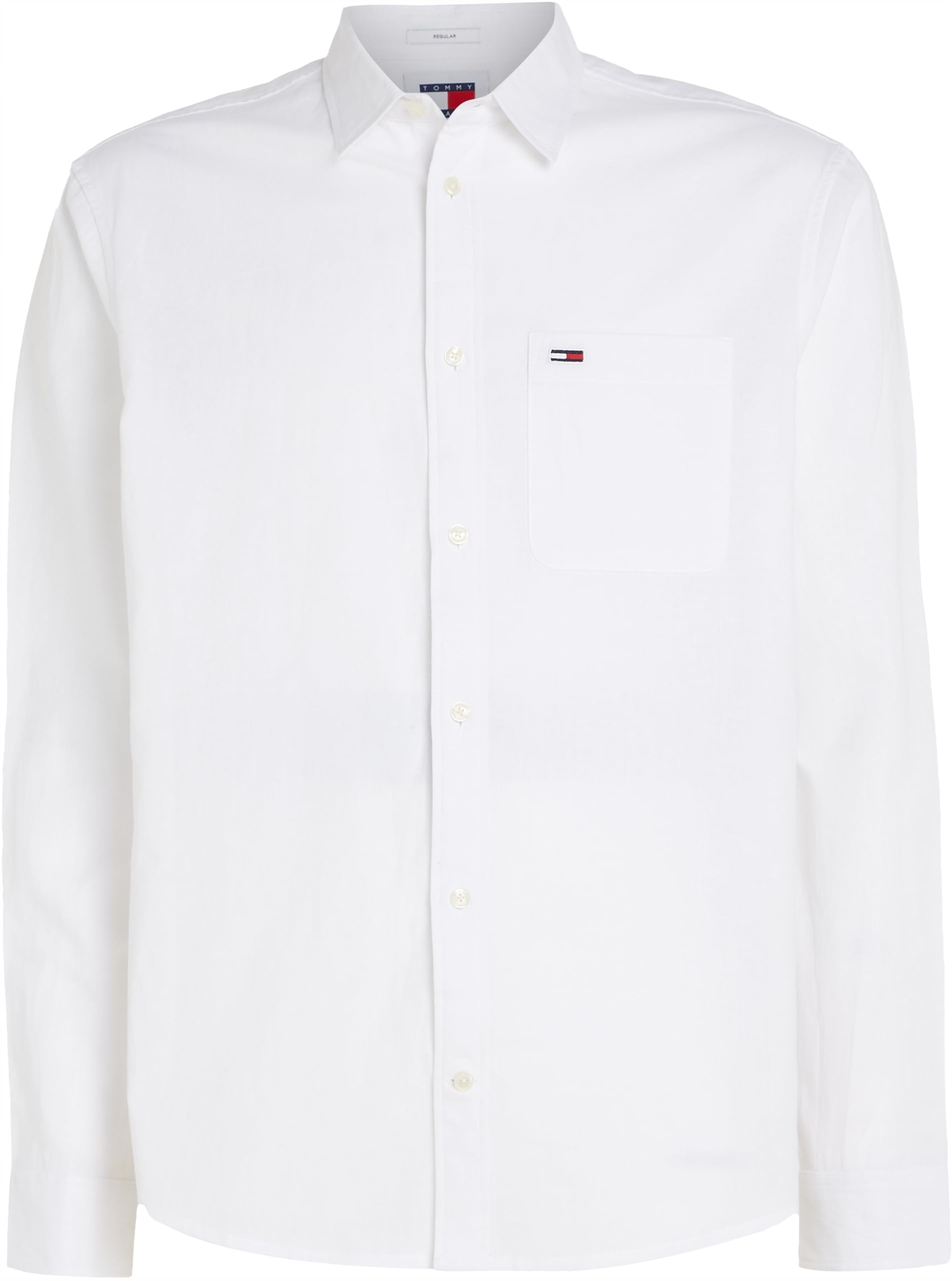 Pánská košile Tommy Jeans , bavlna , len, bílá, M