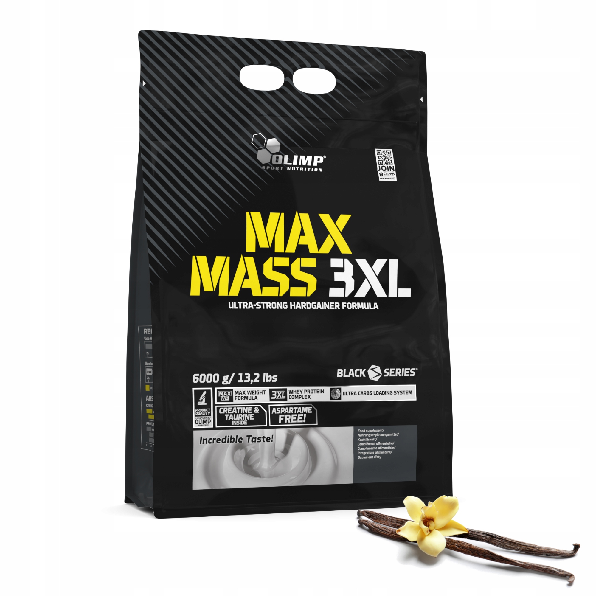 OLIMP Max Mass 3XL 6000g Gainer Białko Kreatyna Tauryna Masa Mięśniowa — 4