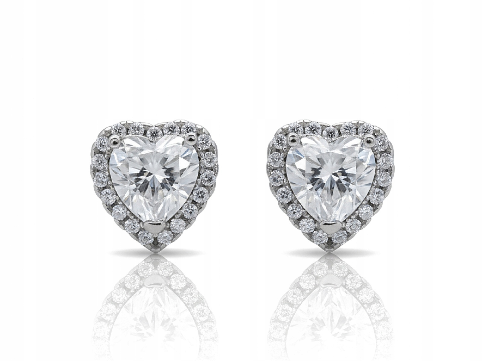 Dámské náušnice ze stříbra 925 Srdíčka se zirkony jako dárek, módní vzor