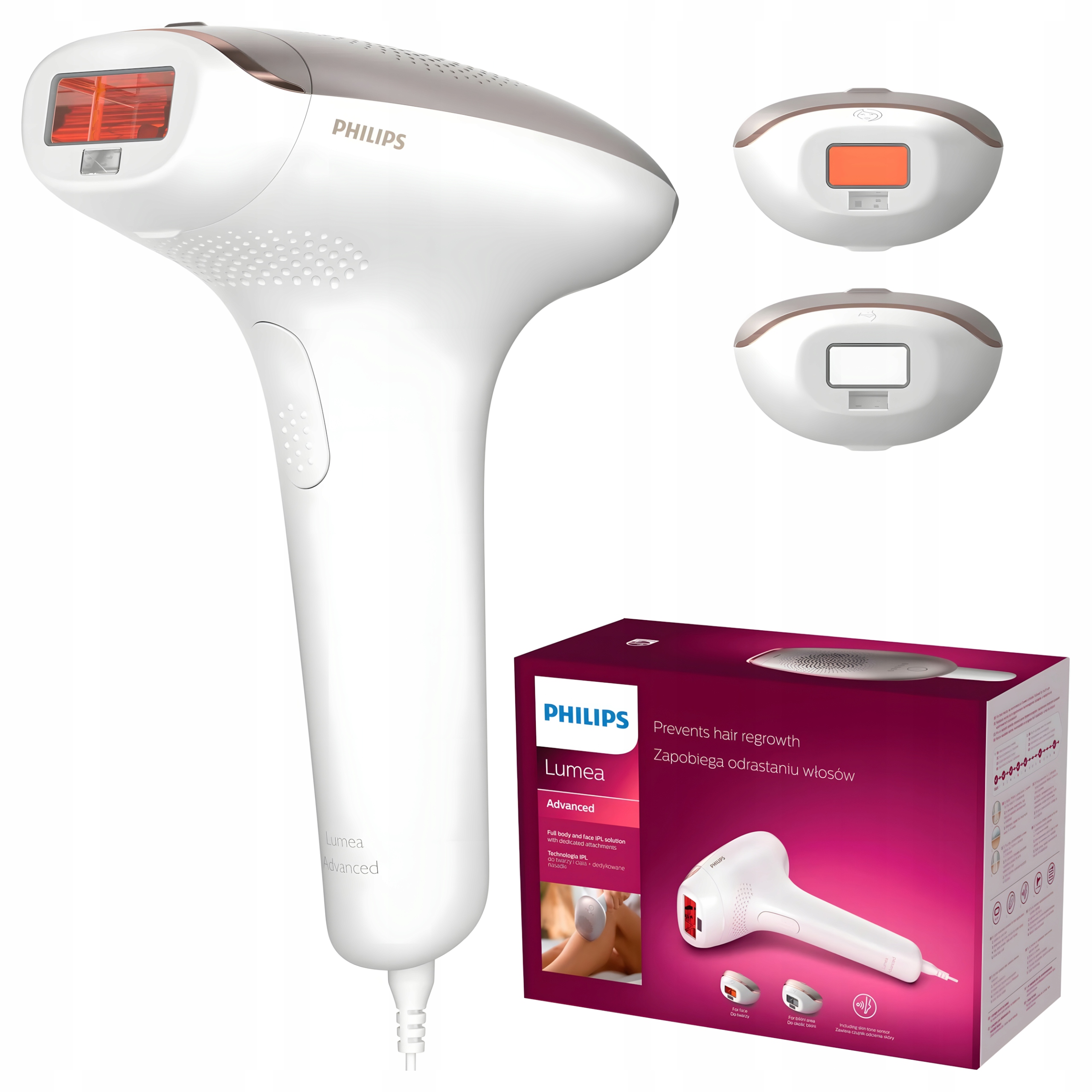 Philips Lumea Ipl 7000 Depilator Laserowy 3 Nasadki 250000 Błysków