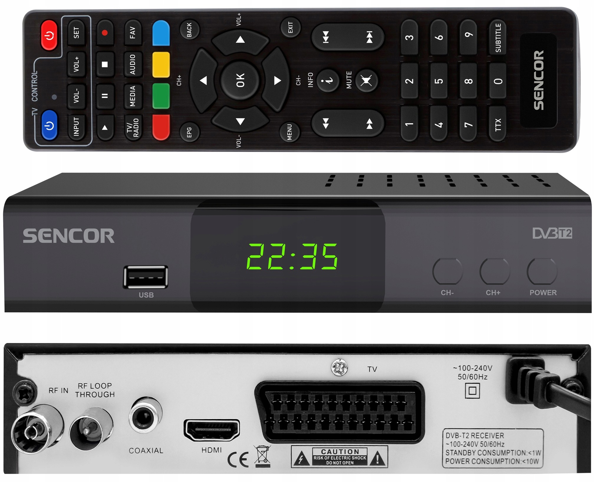 Odbiornik Dvb-t Sencor Sdb 5007T Usb Złącze Scart