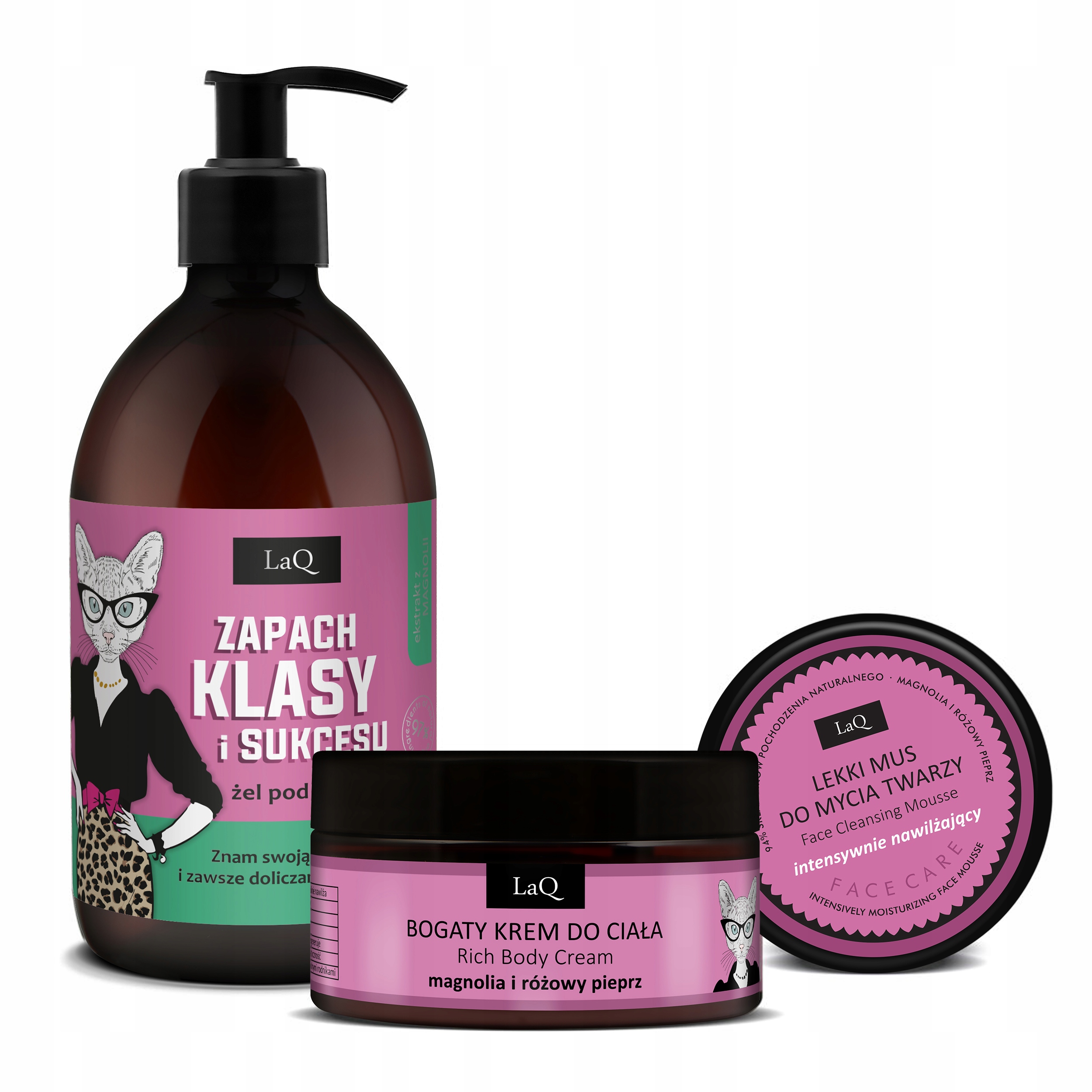 Zestaw Pielęgnacyjny Magnolia: Żel, Krem i Mus do Twarzy
