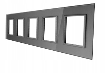 Rámeček Skleněná Zásuvka Pětinásobná Šedá