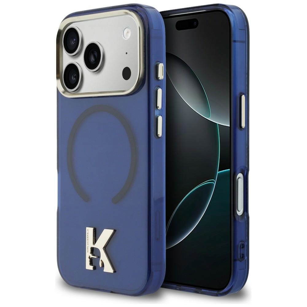 Pouzdro Pro Iphone 17 Pro Karl Lagerfeld S Logem Hlavice Magsafe Modré