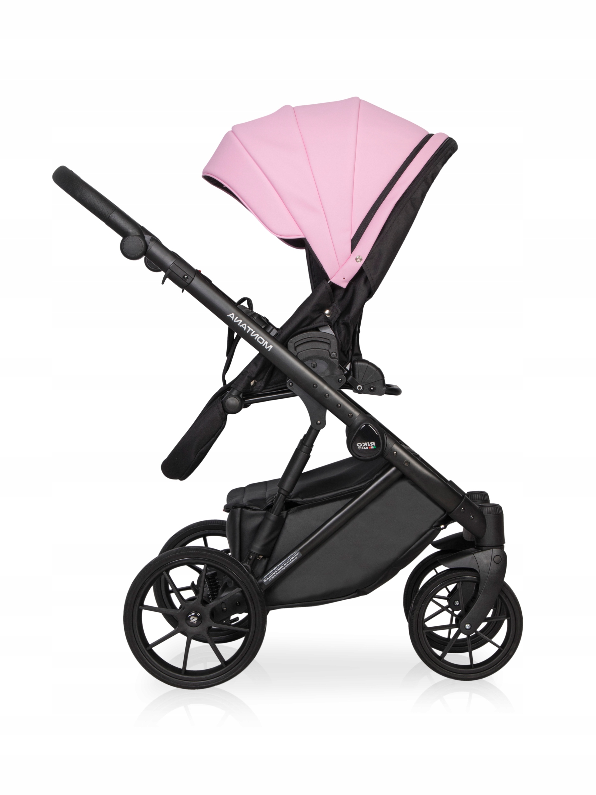 RIKO BASIC MONTANA ECCO WÓZEK DZIECIĘCY 3W1 - KOLOR 14 CANDY Z ADAPTERAMI Elementy zestawu Fotelik samochodowy Gondola Spacerówka