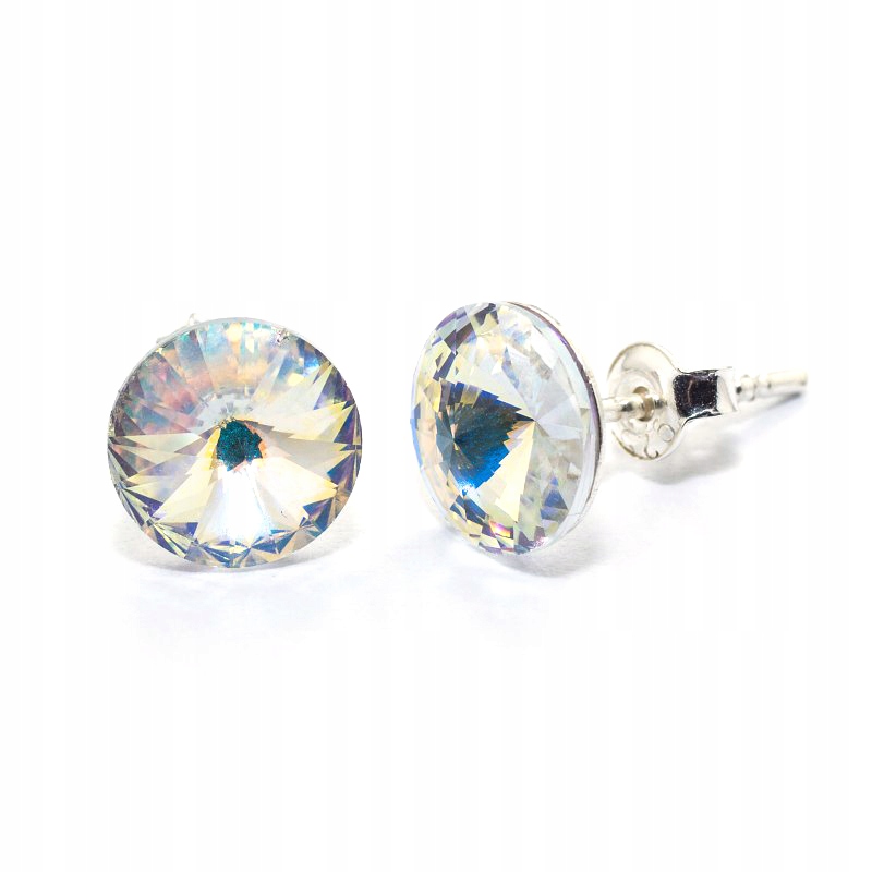 

Srebrne Kolczyki 925 z kr. Swarovski Rivoli 8 Cab