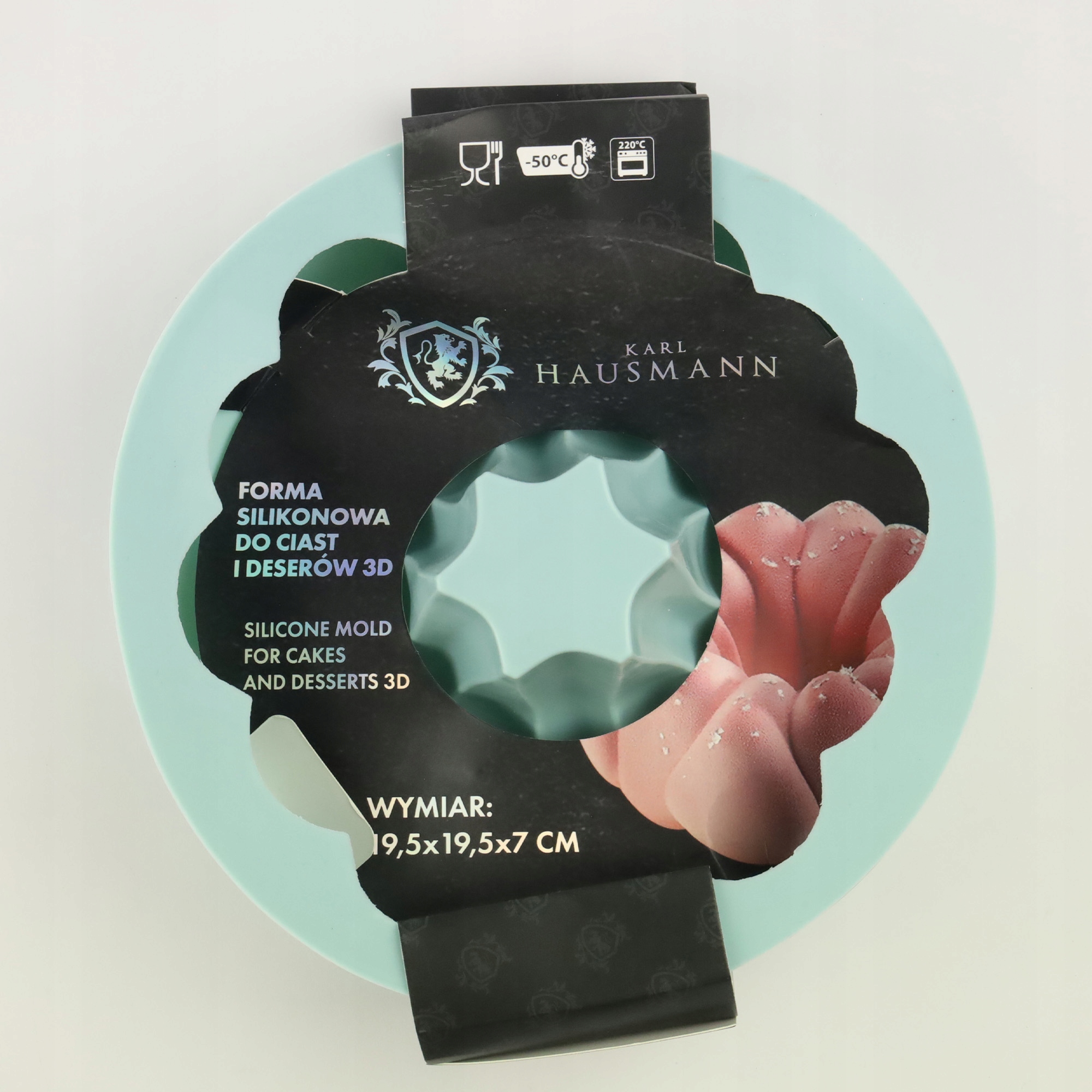 FORMA SILIKONOWA DO DESERÓW BĄBLE 3D OKRĄGŁA MUSY CIASTKA 19,5 x 19,5 CM