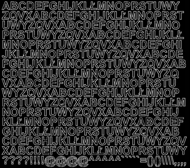 NAKLEJKA LITERY SAMOPRZYLEPNE 1 cm NAKLEJKI Z FOLII CZARNY MATOWY