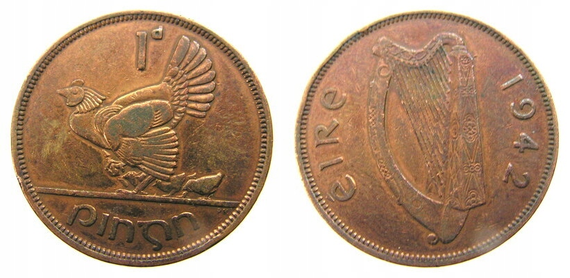 7030. IRLANDIA, 1 PENNY, 1942