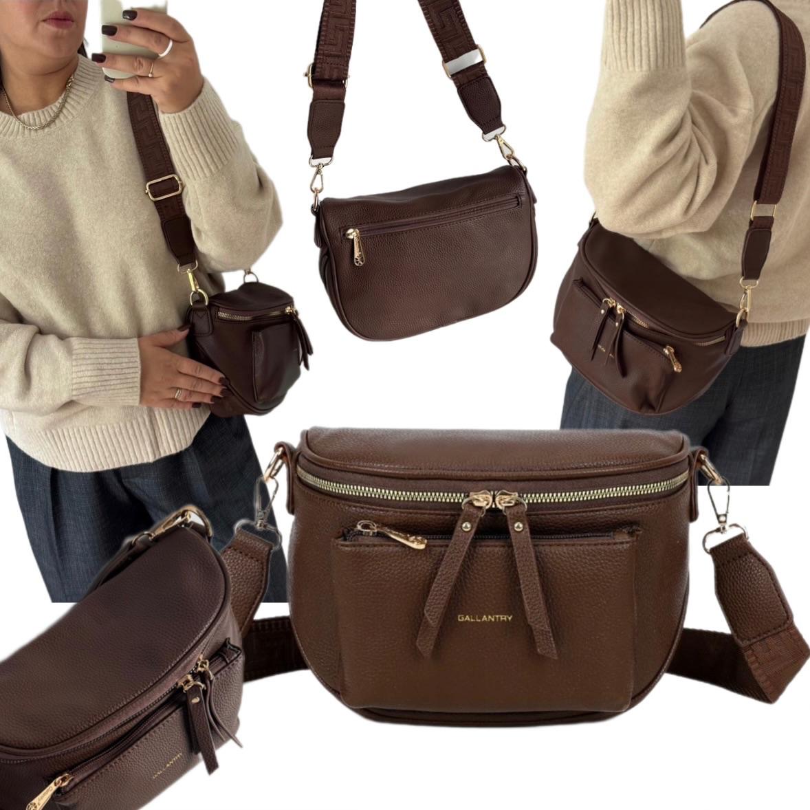 Dámská Kabelka Gallantry Kabelka Přes Rameno Ledvinka Hnědá Dárek Na Velikonoce