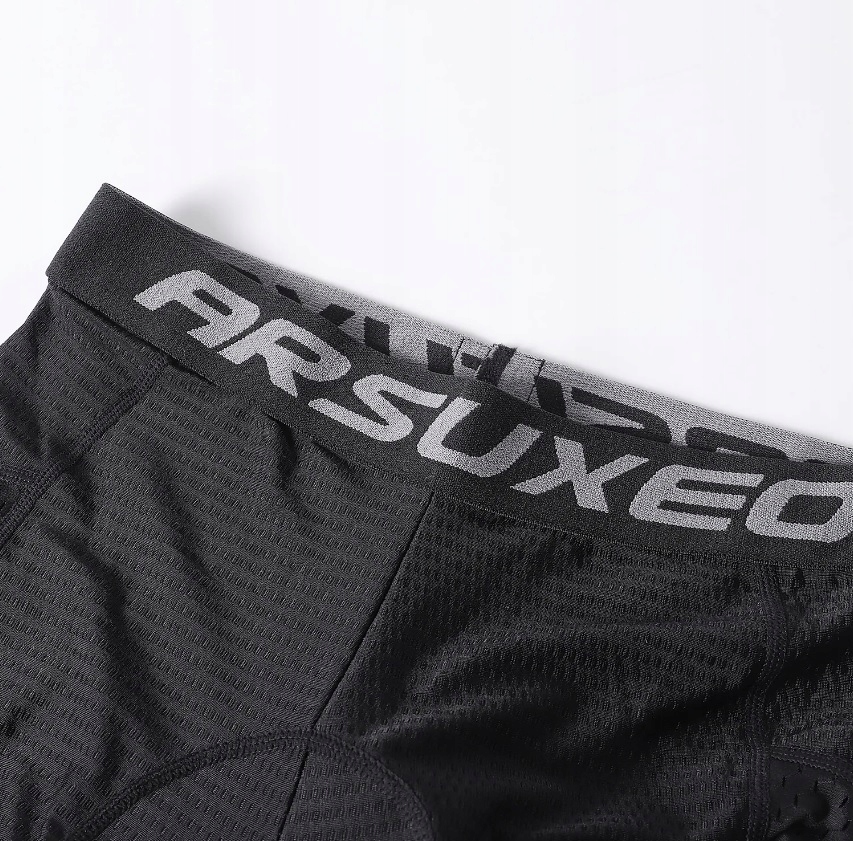 SZORTY SPODENKI ROWEROWE BOKSERKI KOLARSKIE MĘSKIE Z WKŁADKĄ CZARNE 5D XXL Właściwości antybakteryjne bezszwowe ochrona UV oddychające odprowadzające wilgoć szybkoschnące