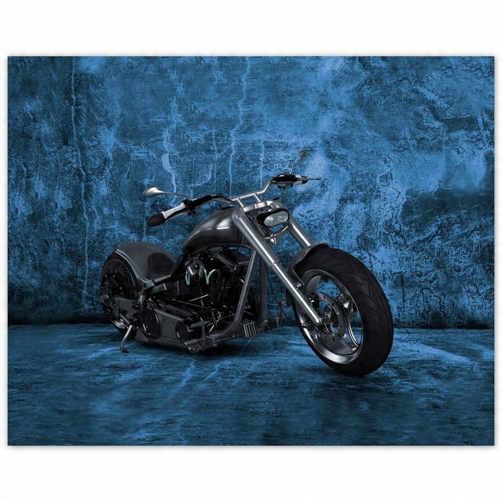 

Plakat 50x40 Niebieska ściana Motocykl