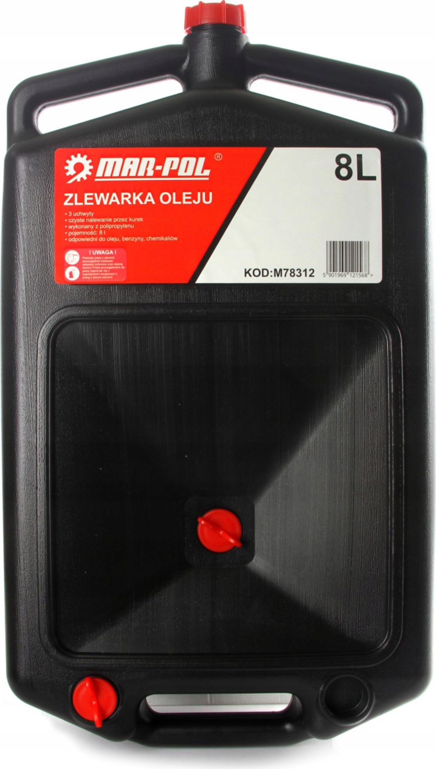 Zlewarka oleju 8 L z kurkiem Mar-Pol polipropylen