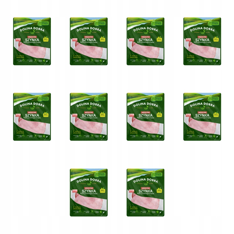 Uzená šunka 100% polského masa v plátcích 100 g Dolina Dobra X10