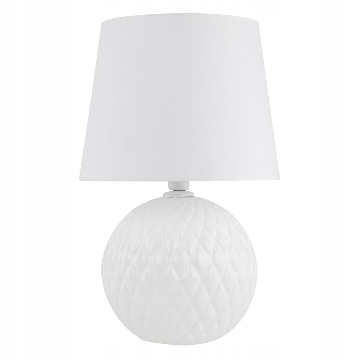 Stolová lampa Santana biela 1xE27, stojaca nočná lampa na stôl, sklenená