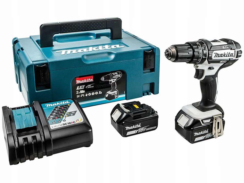 

Makita Wkrętarka DHP482 18V 2x5Ah Skrzynka Makpac
