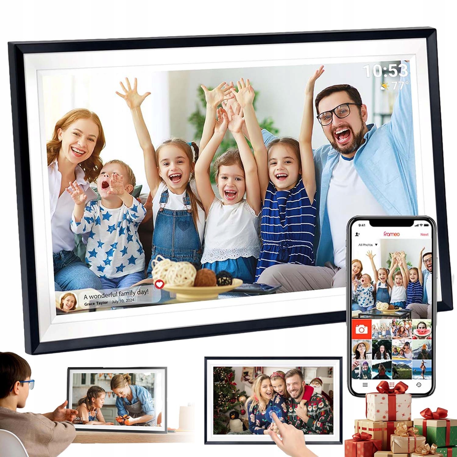 Rámeček Digitální Wifi Dotykový Displej 15.6 Palců Ips Full Hd Dárek Na Vánoce