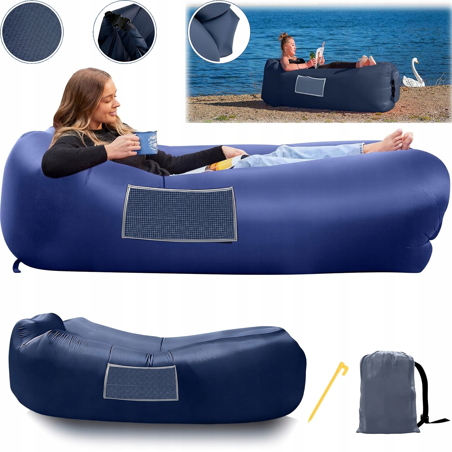 Nafukovací Lehátko Multifunkční Vzduchová Pohovka Pro Kempování, Outdoor, Pláž
