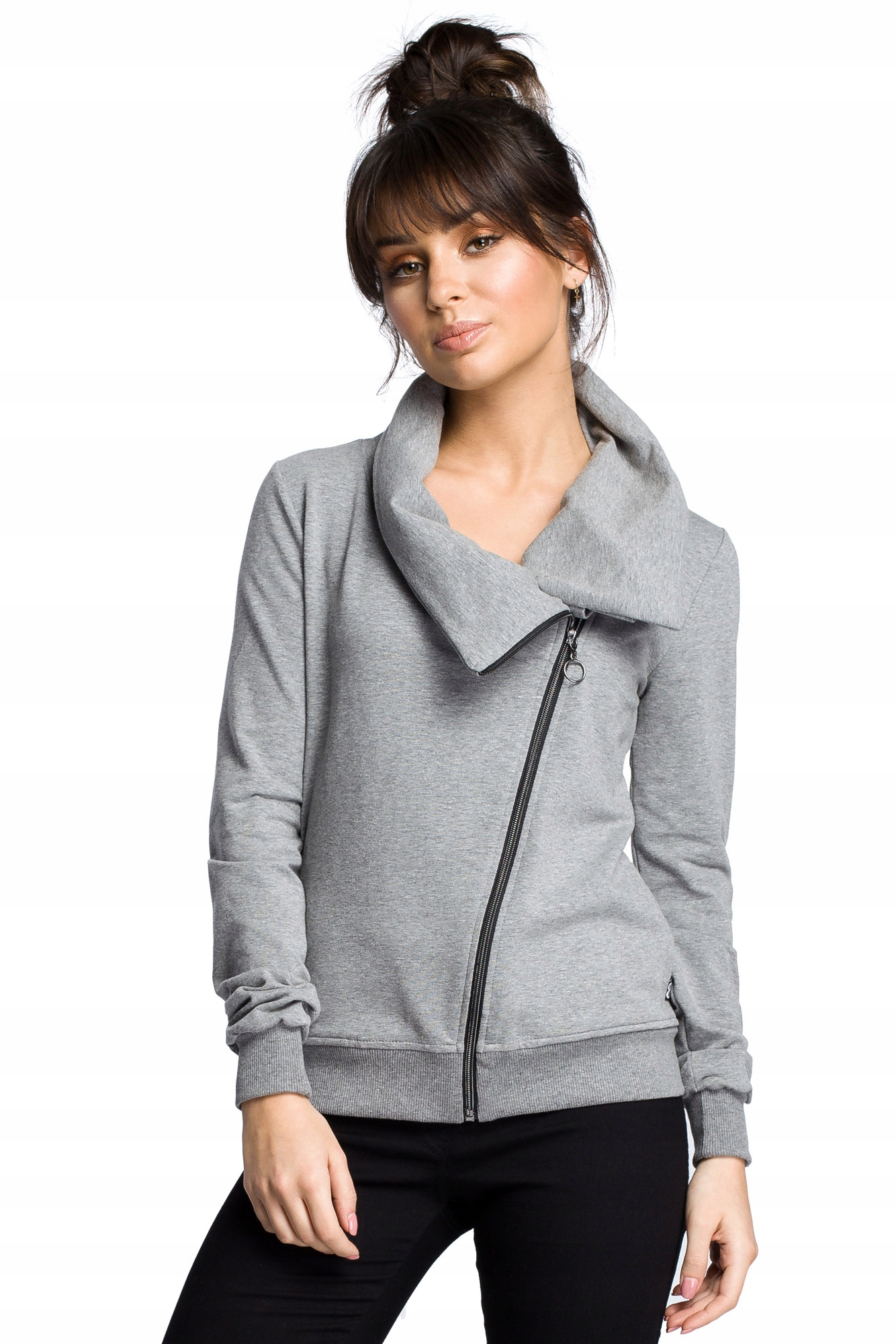 

Be B071 Bluza Z Zamkiem Szara (XL) Szary
