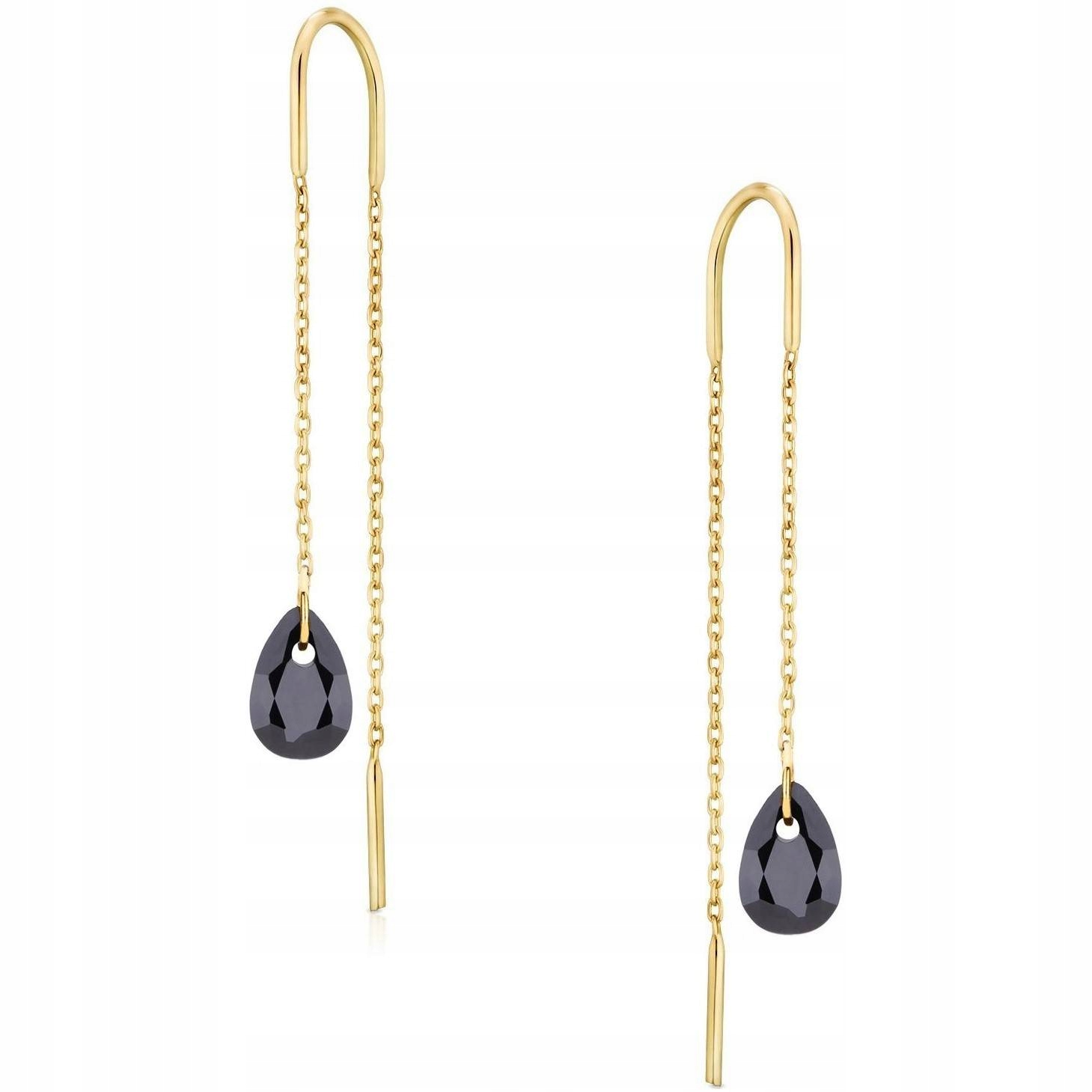 

Srebrne kolczyki przeciągane 925 celebrytka łezki