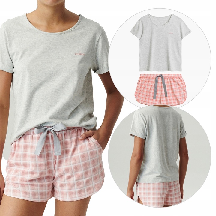 Dámské Pyžamo S Krátkým Rukávem, Krátké Kraťasy Atlantic NLP497/SZMJ/VEL/M