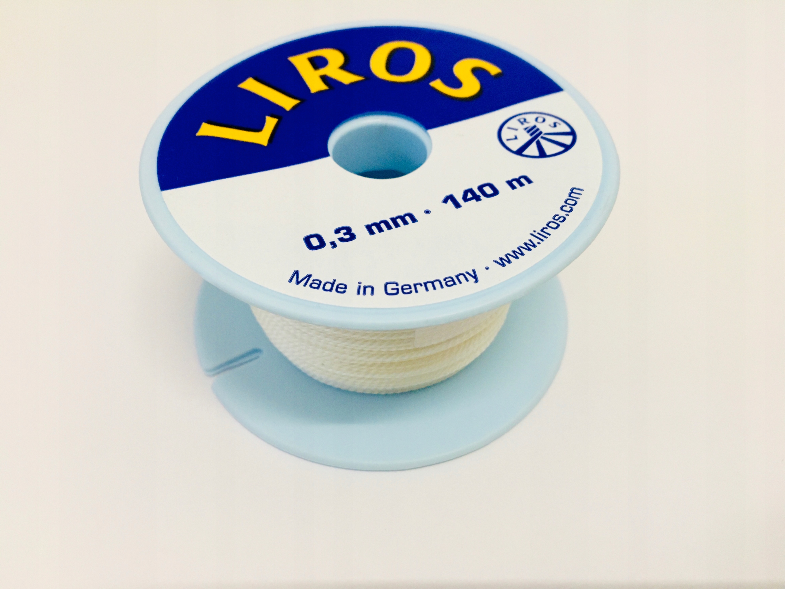 JUZING / Nić Żeglarska LIROS 0,3mm 140M BIAŁA / MADE IN GERMANY