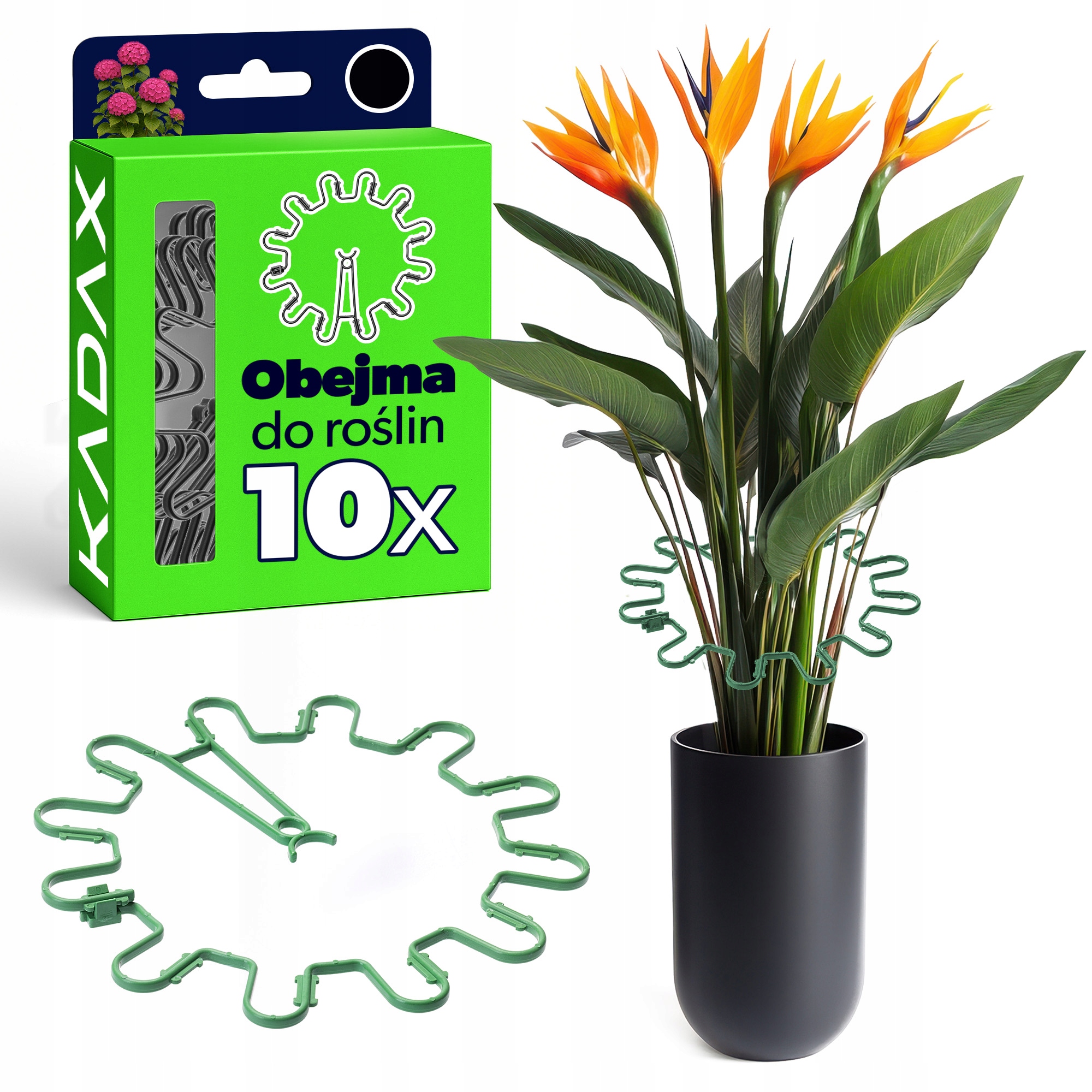 PODPORA OBEJMA OBEJMY DO HORTENSJI RÓŻ ROŚLIN KWIATÓW RING UCHWYT FI6 10szt