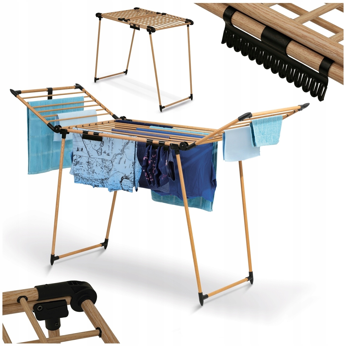 Suszarka Na Pranie na Bieliznę Rozkładana Konighoffer Spring Wooden 19 m