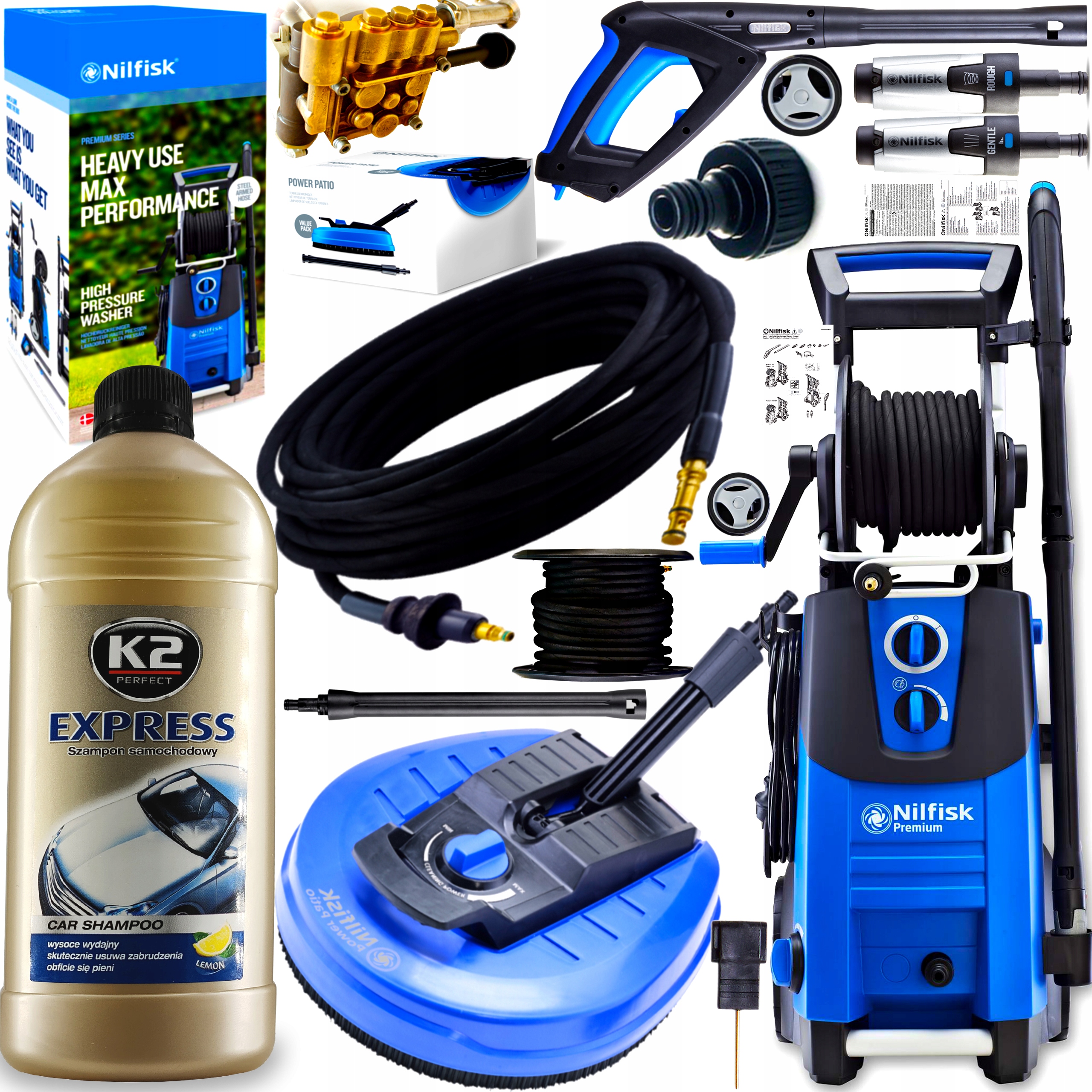 MYJKA CIŚNIENIOWA NILFISK PREMIUM 190 PATIO ZESTAW