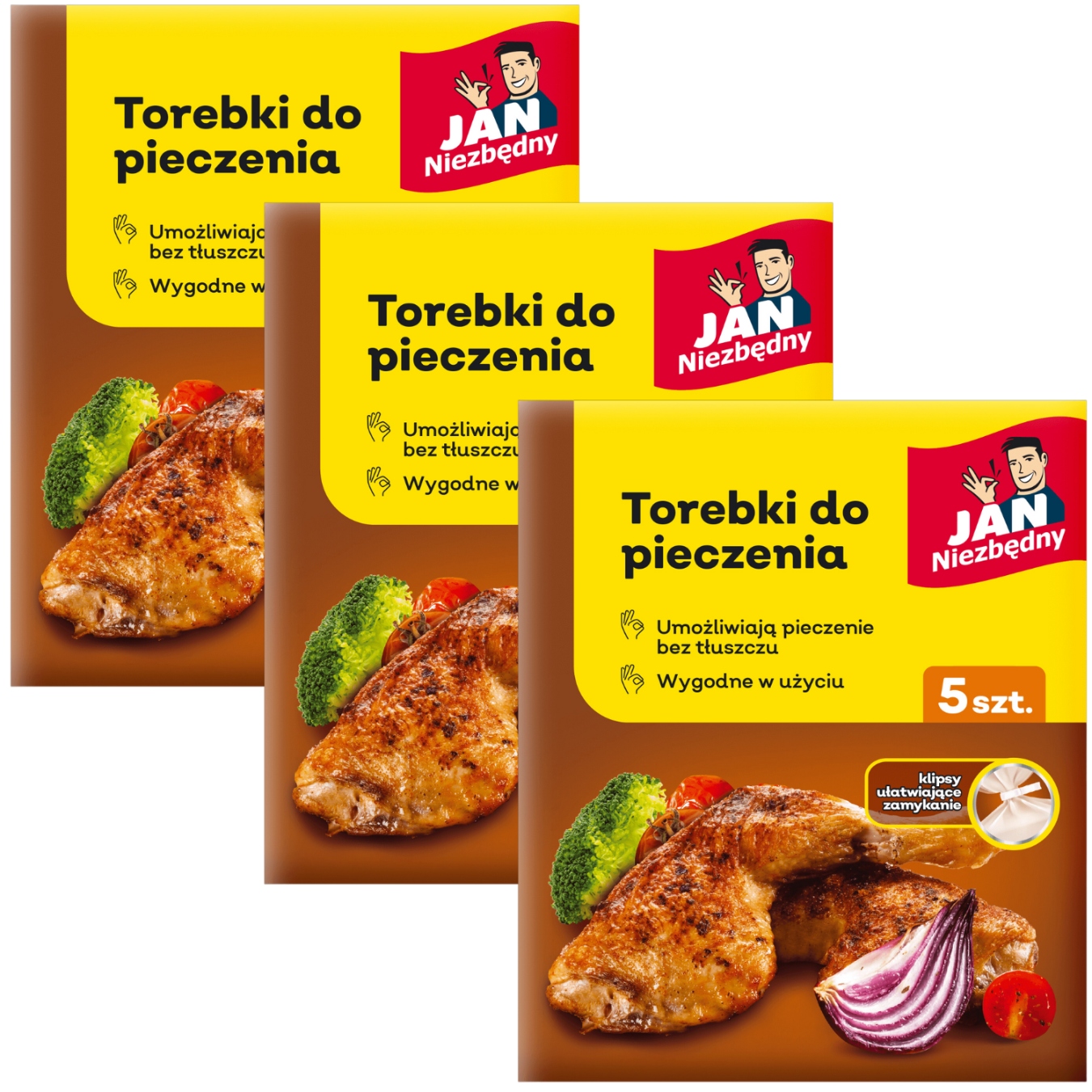 JAN NIEZBĘDNY TOREBKI DO PIECZENIA MIĘSA 25X38 X15