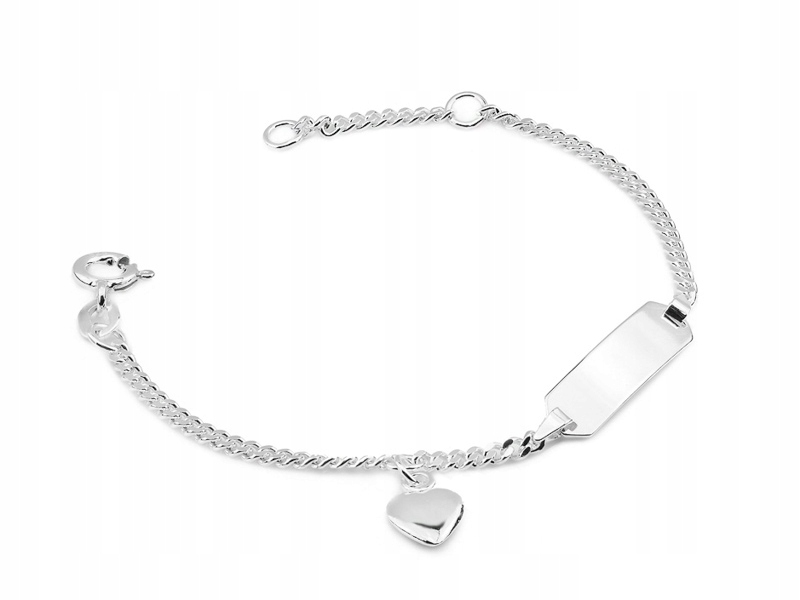 SREBRNA BRANSOLETKA DZIECIĘCA p.925 SERCE + GRAWER Marka Marko