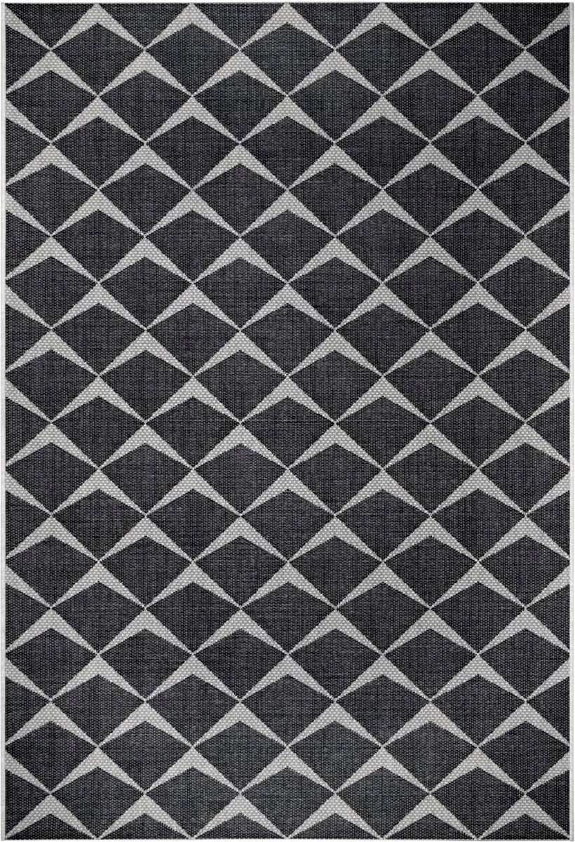 Koberec černý sisal, plochý na terasu, vnější vnitřní 200 x 290 cm