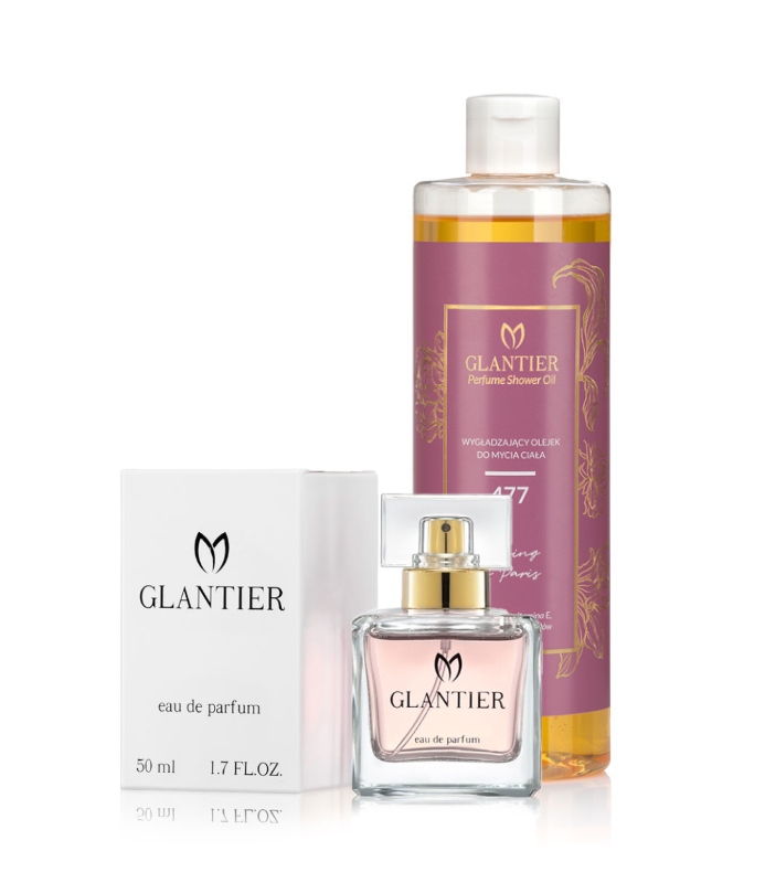 Zestaw Glantier 50ml 477 + Olejek pod prysznic 400ml 477