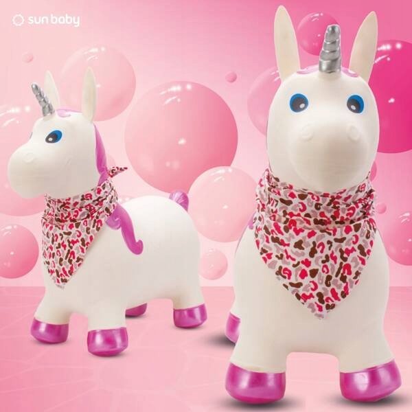 Skoczek gumowy dla dzieci JEDNOROŻEC 60 cm biały z do skakania z pompką Rodzaj skoczki