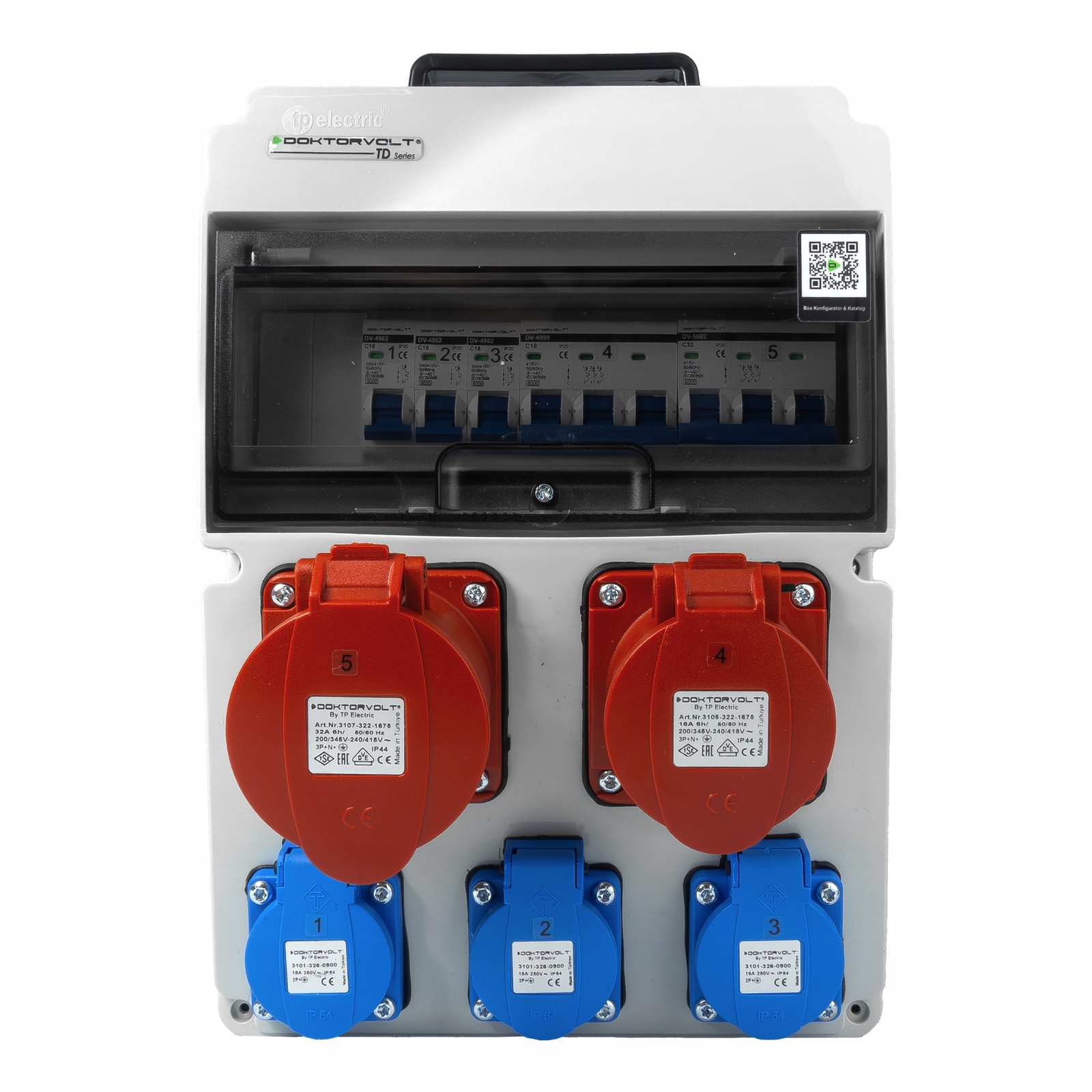 Stavebný Rozvádzač 16A 32A Cee 3X230V Zabezpečený S Držiakom