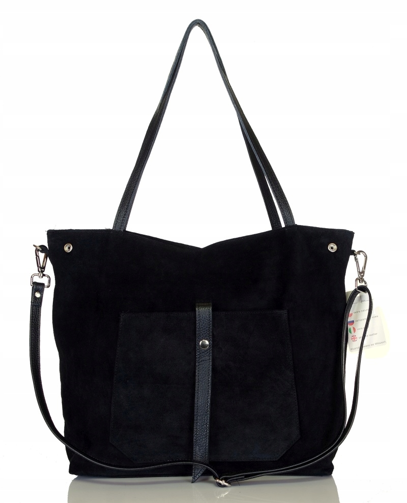 VERA PELLE Włoska Zamszowa TOREBKA shopper SKÓRA Kod producenta S35