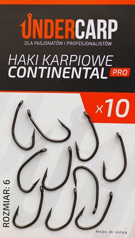 UnderCarp Continental Pro rozmiar 6 10szt. Haki karpiowe