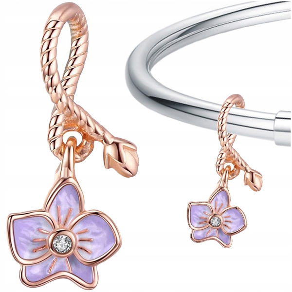 CHARMS złoty Kwiatek srebro 925 koralik zawieszka koralik beads pozłacany