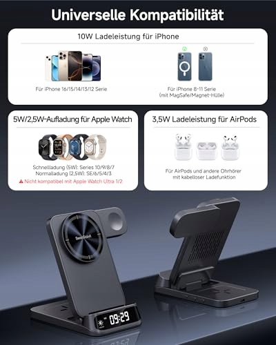 SWANSCOUT Indukcyjna Stacja Ładowania 3w1 Dla Apple Watch i iPhone MagSafe — miniatura 6