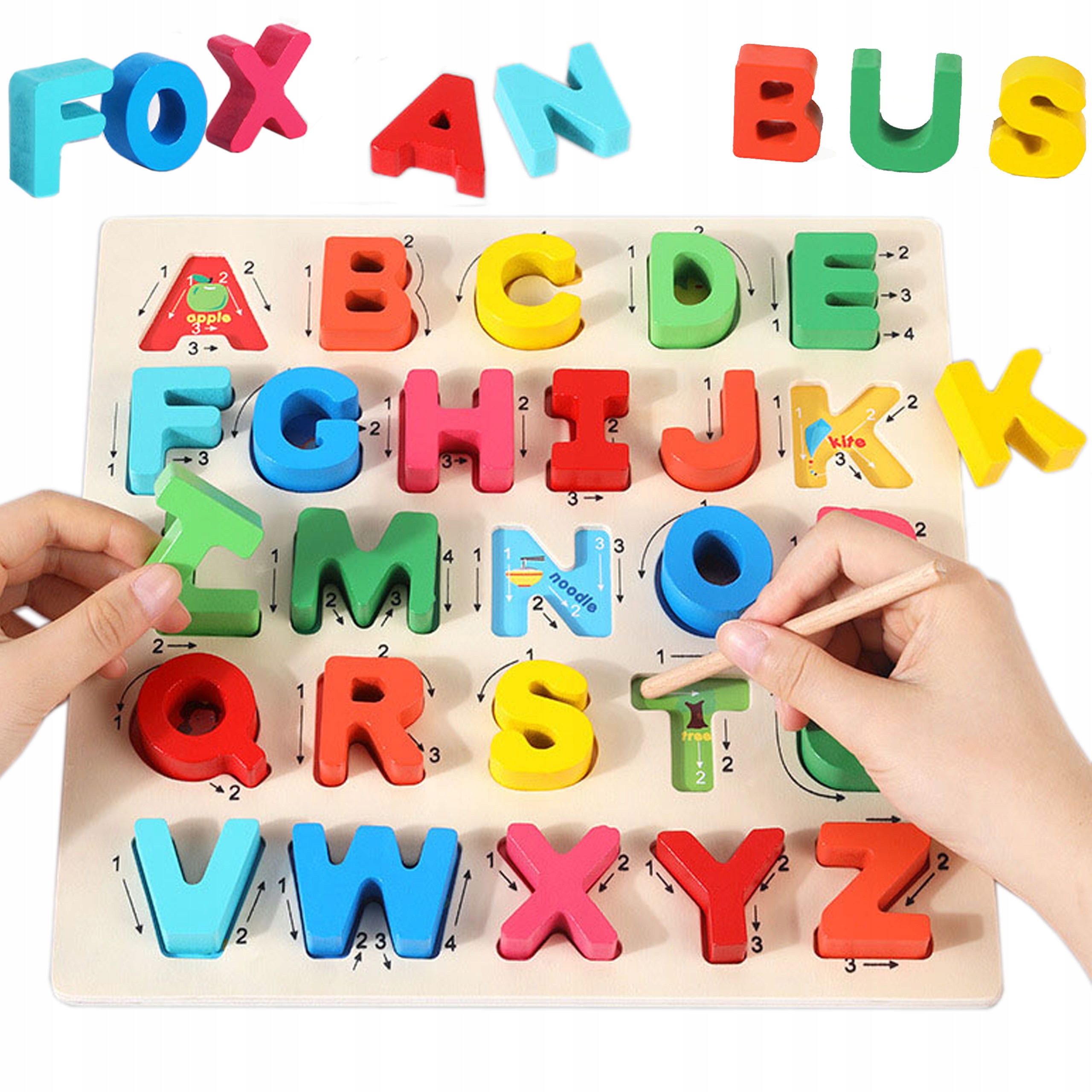 

Puzzle Drewniane Alfabet Literki Nauka Pisania