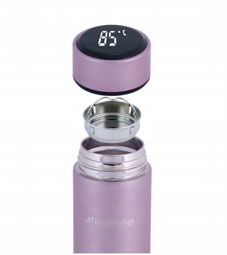 Termos z Wyświetlaczem LED RÓŻ 400ml RÓŻOWY Kamille Marka Kamille