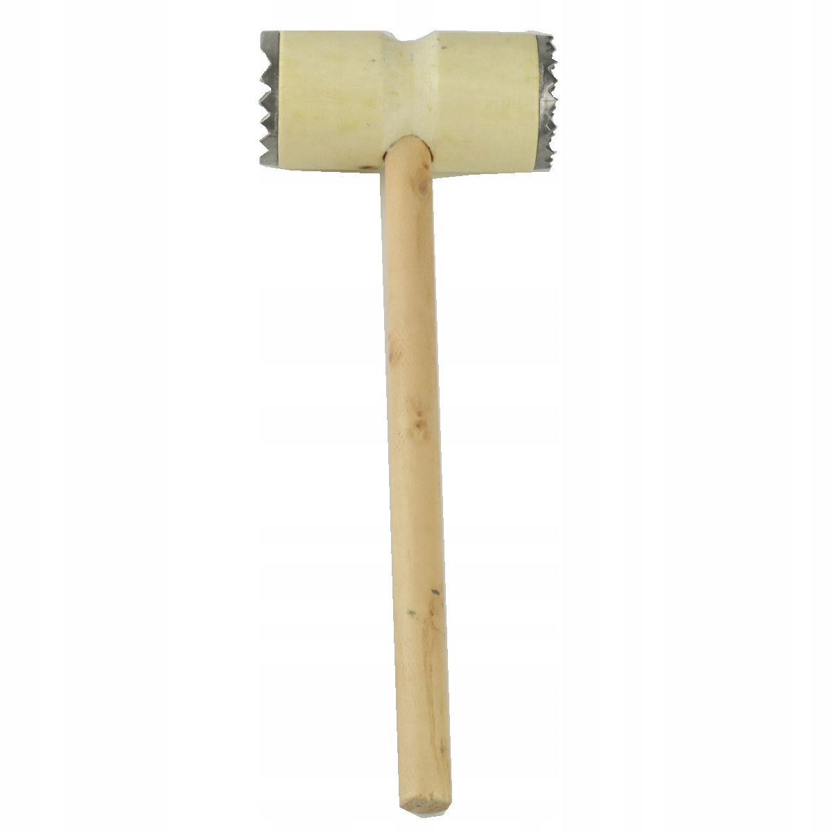 TŁUCZEK DO MIĘSA DREWNIANY DWUSTRONNY SOLIDNY MŁOTEK OKUTY KOTLETY