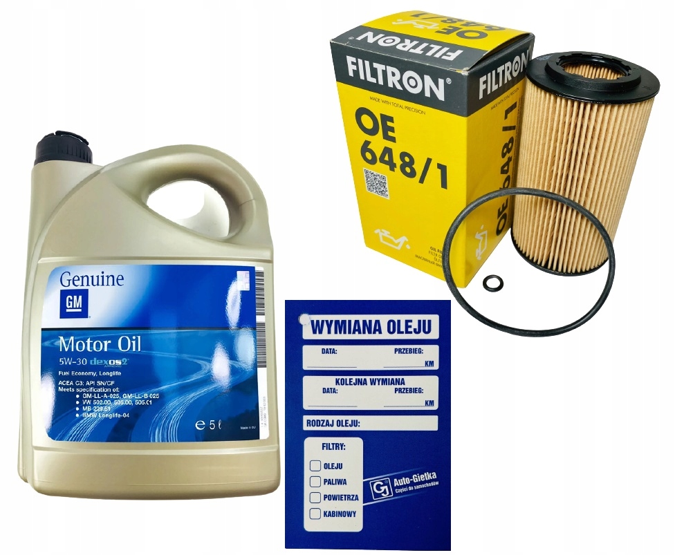 648/1 - МАСЛЯНИЙ ФІЛЬТР + 5W30 5L GM OPEL VECTRA B C DI DTI